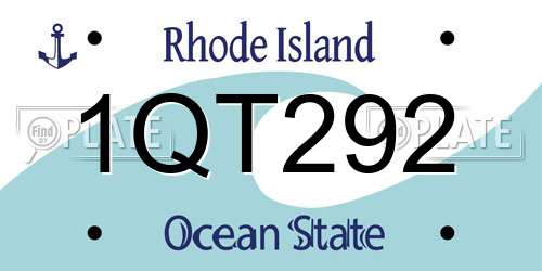 1QT292 Rhode Island License Plate