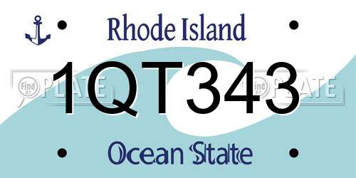 1QT343 Rhode Island License Plate