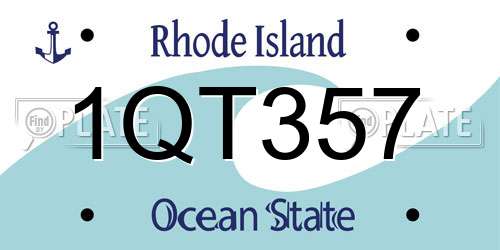 1QT357 Rhode Island License Plate