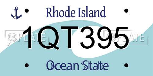 1QT395 Rhode Island License Plate
