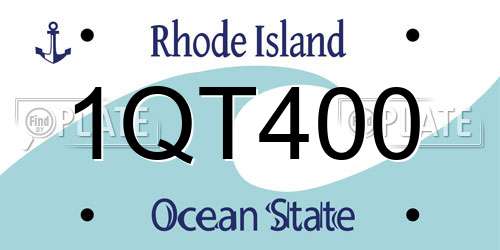 1QT400 Rhode Island License Plate