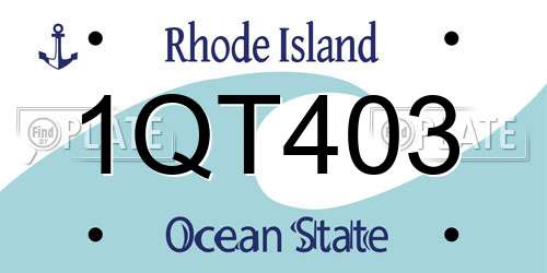 1QT403 Rhode Island License Plate