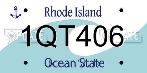 1QT406 Rhode Island License Plate