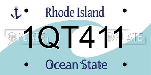 1QT411 Rhode Island License Plate