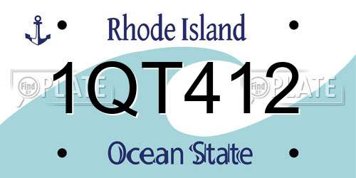 1QT412 Rhode Island License Plate