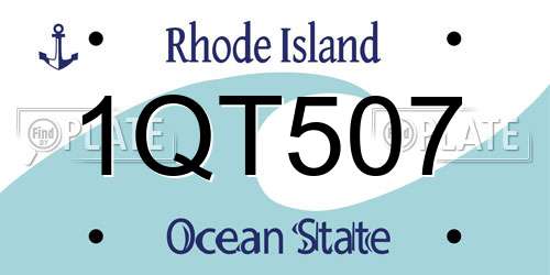 1QT507 Rhode Island License Plate