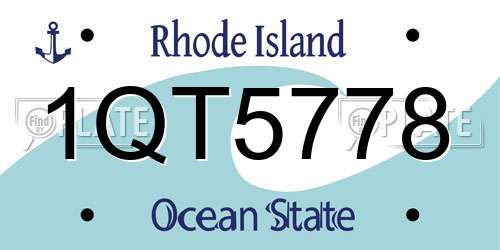 1QT5778 Rhode Island License Plate