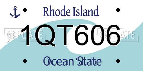 1QT606 Rhode Island License Plate