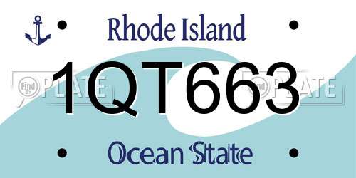 1QT663 Rhode Island License Plate