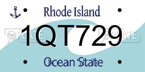 1QT729 Rhode Island License Plate