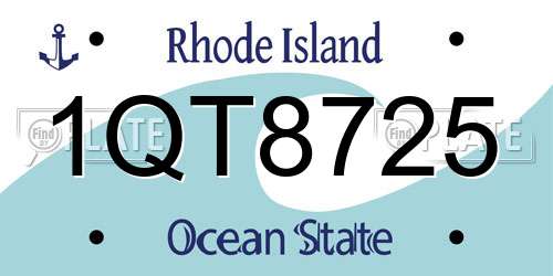 1QT8725 Rhode Island License Plate