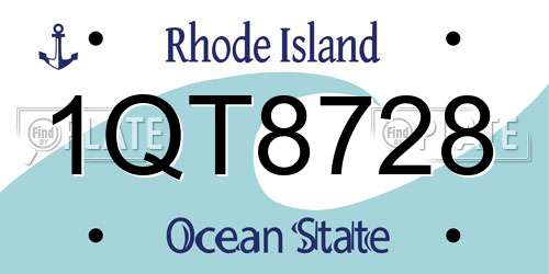 1QT8728 Rhode Island License Plate