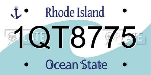 1QT8775 Rhode Island License Plate