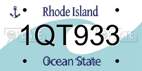 1QT933 Rhode Island License Plate