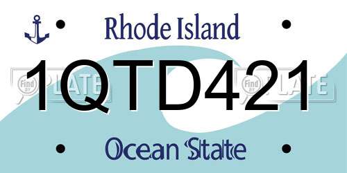 1QTD421 Rhode Island License Plate