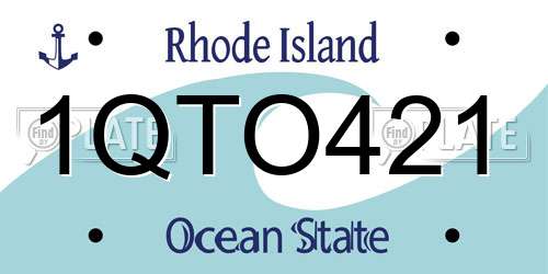 1QTO421 Rhode Island License Plate