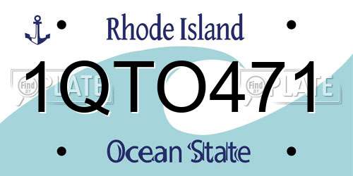 1QTO471 Rhode Island License Plate