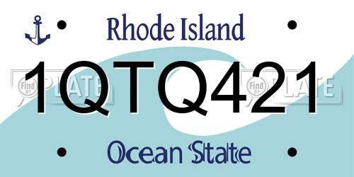 1QTQ421 Rhode Island License Plate