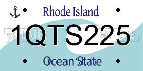 1QTS225 Rhode Island License Plate