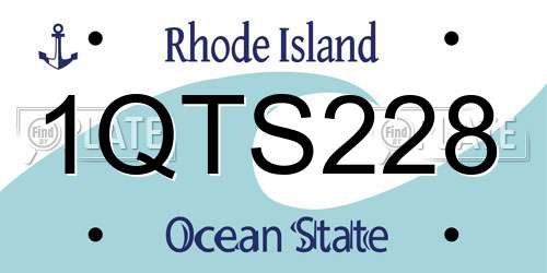 1QTS228 Rhode Island License Plate