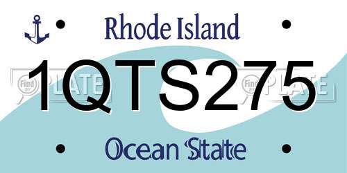1QTS275 Rhode Island License Plate