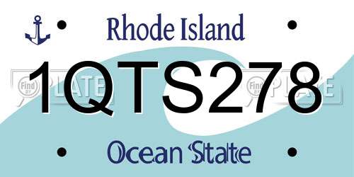 1QTS278 Rhode Island License Plate