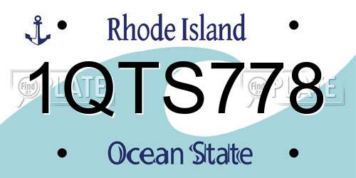 1QTS778 Rhode Island License Plate