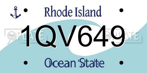 1QV649 Rhode Island License Plate