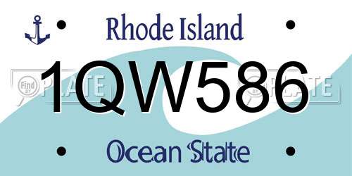 1QW586 Rhode Island License Plate