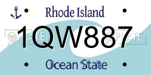 1QW887 Rhode Island License Plate