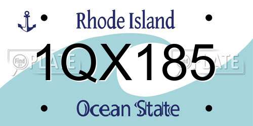 1QX185 Rhode Island License Plate