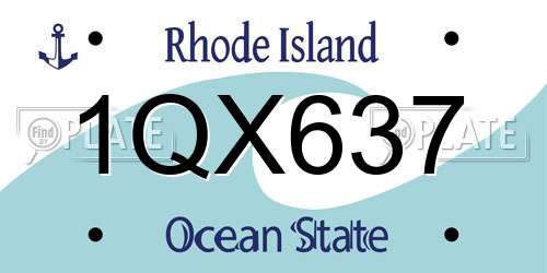 1QX637 Rhode Island License Plate