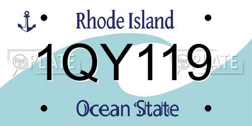 1QY119 Rhode Island License Plate