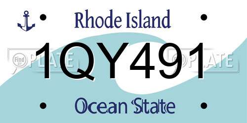 1QY491 Rhode Island License Plate