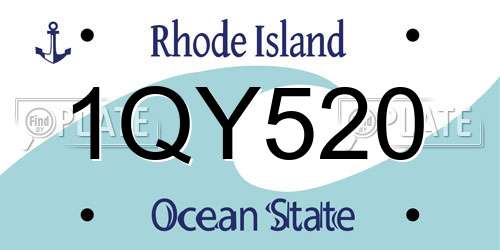 1QY520 Rhode Island License Plate