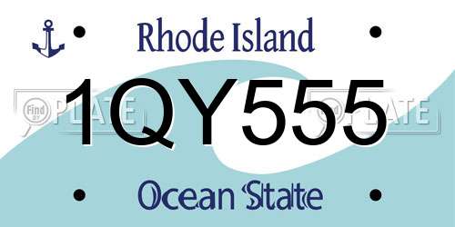 1QY555 Rhode Island License Plate