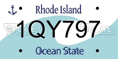 1QY797 Rhode Island License Plate