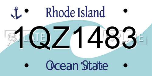 1QZ1483 Rhode Island License Plate