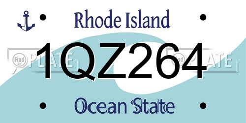 1QZ264 Rhode Island License Plate