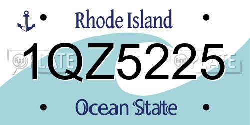1QZ5225 Rhode Island License Plate