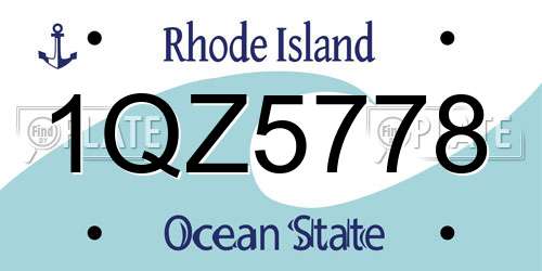 1QZ5778 Rhode Island License Plate