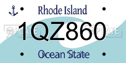 1QZ860 Rhode Island License Plate