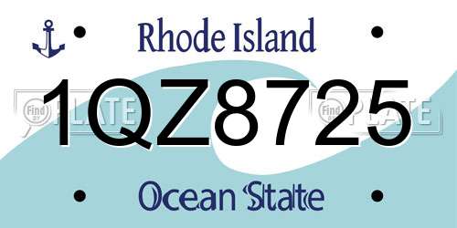 1QZ8725 Rhode Island License Plate