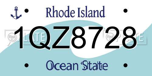 1QZ8728 Rhode Island License Plate
