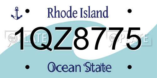 1QZ8775 Rhode Island License Plate
