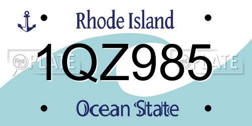 1QZ985 Rhode Island License Plate