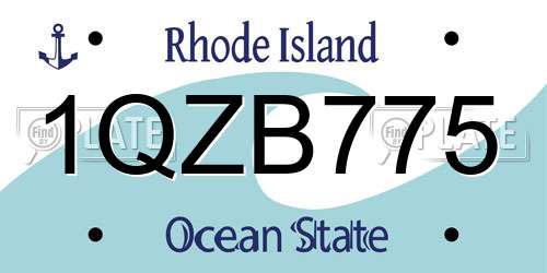 1QZB775 Rhode Island License Plate