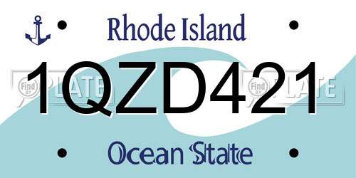 1QZD421 Rhode Island License Plate