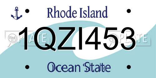 1QZI453 Rhode Island License Plate
