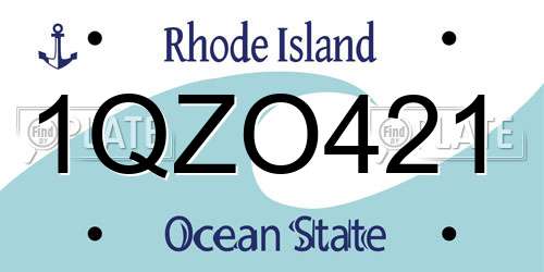 1QZO421 Rhode Island License Plate